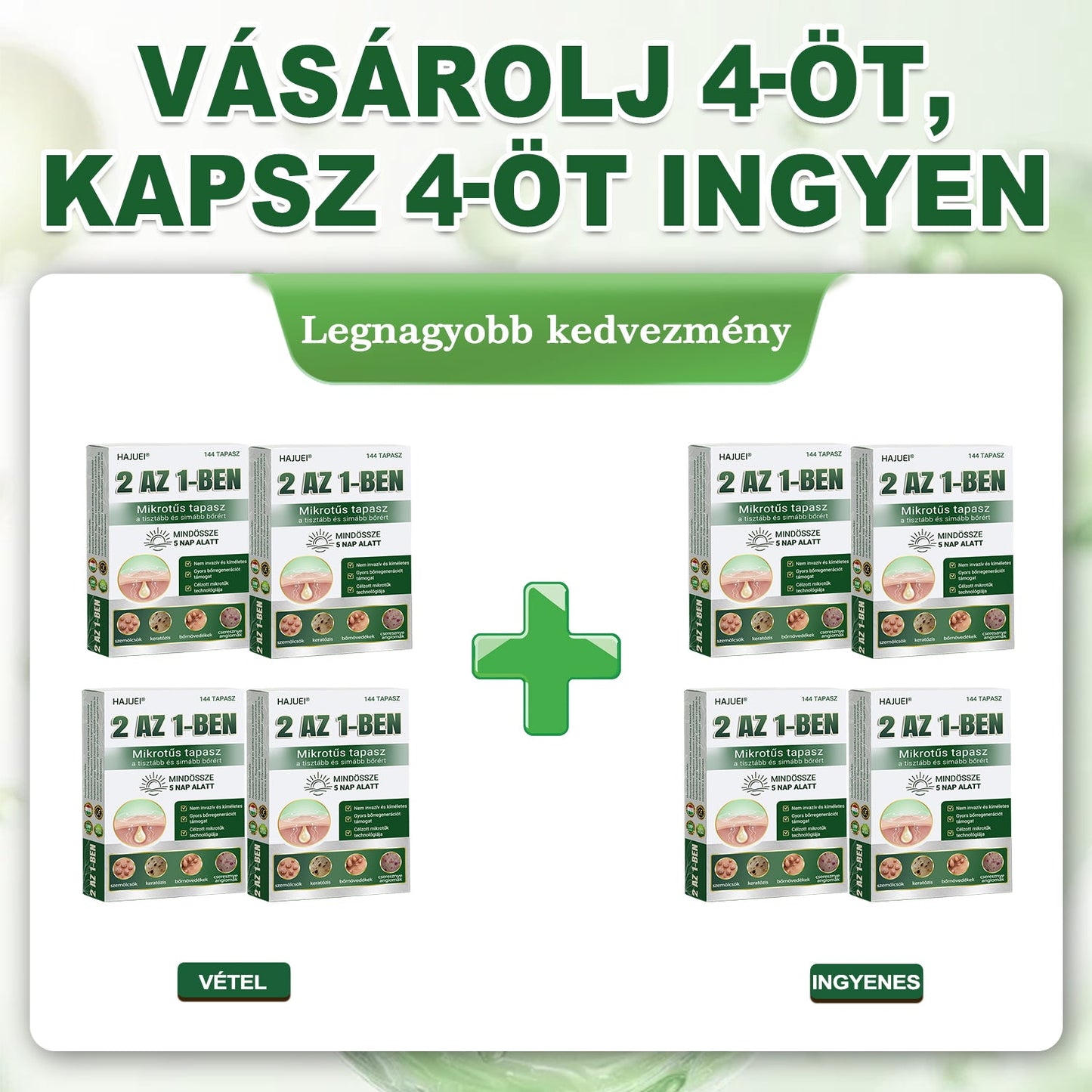 🇭🇺HAJUEI® ☺️☺️ 2-az-1-ben Mikrotű & Hidrokoloid Tapasz | 🧪 Kiemelkedő Anyajegyek, Pattanások, Lapos Szemölcsök & Bőrkinövések Eltávolítója | Ráncok, Hegek & Bőrhibák Javítása | Láthatatlan Csillag Pattanástapasz Arcra & Testre | 144 db ✨