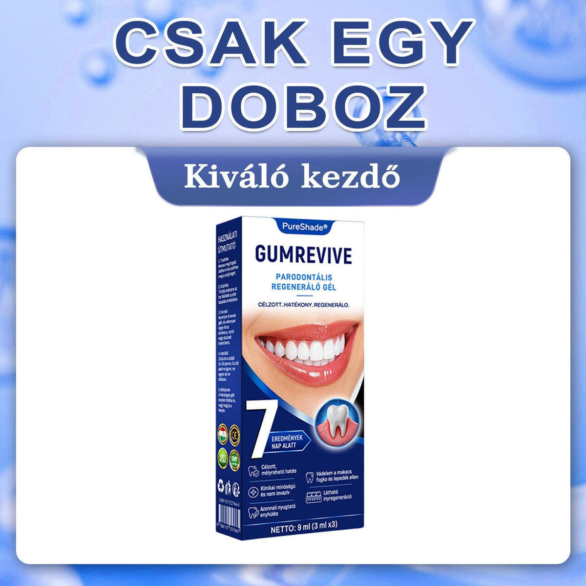 PureShade® 🦷🦷 GumRevive Ínyregeneráló Gél – Az egészségesebb ínyért és magabiztosabb mosolyért 👍