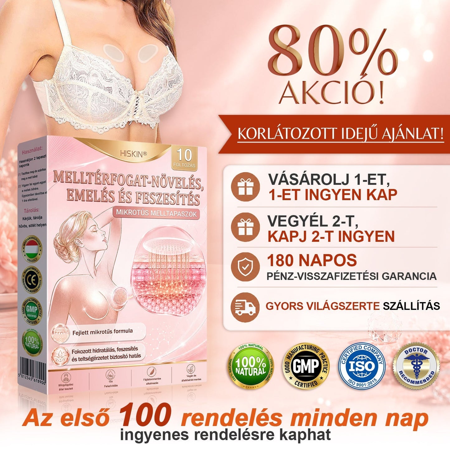 ❤️❤️❤️HISKIN® MELLEMELŐ ÉS FESZESÍTŐ MIKROTŰS TAPASZOK