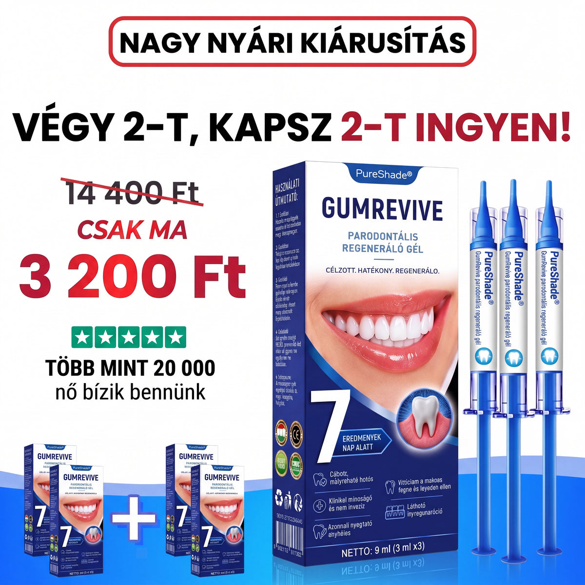 PureShade® 🦷🦷🦷 GumRevive Ínyregeneráló Gél – Az egészségesebb ínyért és magabiztosabb mosolyért 👍