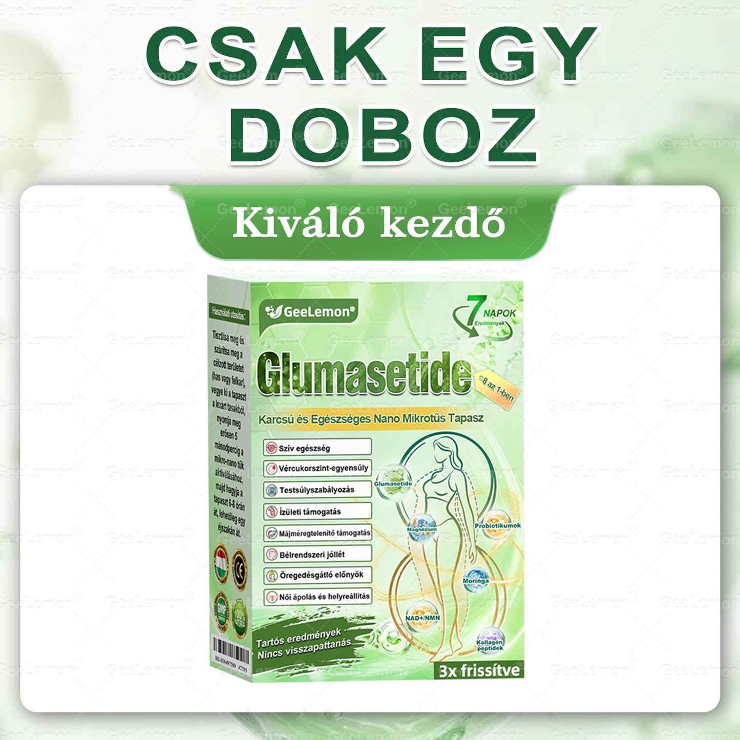 Ajánlott a Semmelweis Kórház által · 👩‍⚕️👩‍⚕️ 𝐆𝐞𝑒𝐿𝑒𝐦𝐨𝐧® Glumasetide 8 az 1-ben Karcsú és Egészséges Nano Mikrotűs Tapasz 🇭🇺
