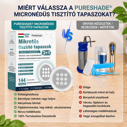 PURESHADE® 2 az 1-ben mikrotűs és hidrokolloid tapasz🍀🍀 | Kiálló anyajegyek, aknék, lapos szemölcsök és bőrnövedékek eltávolítására | Segít csökkenteni a ráncokat, hegeket és bőrhibákat | Láthatatlan tapasz az arcra és testre