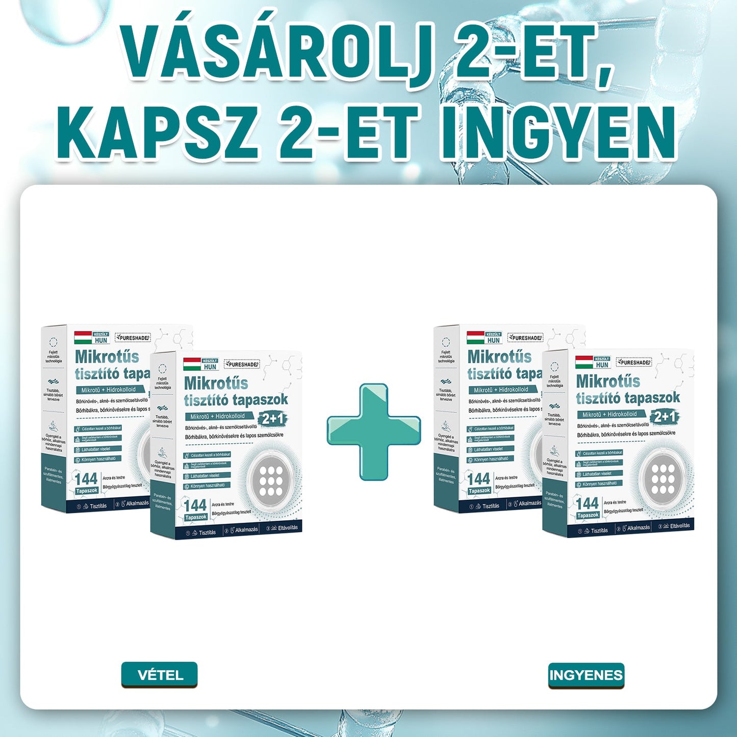 PURESHADE® 2 az 1-ben mikrotűs és hidrokolloid tapasz🍀🍀 | Kiálló anyajegyek, aknék, lapos szemölcsök és bőrnövedékek eltávolítására | Segít csökkenteni a ráncokat, hegeket és bőrhibákat | Láthatatlan tapasz az arcra és testre